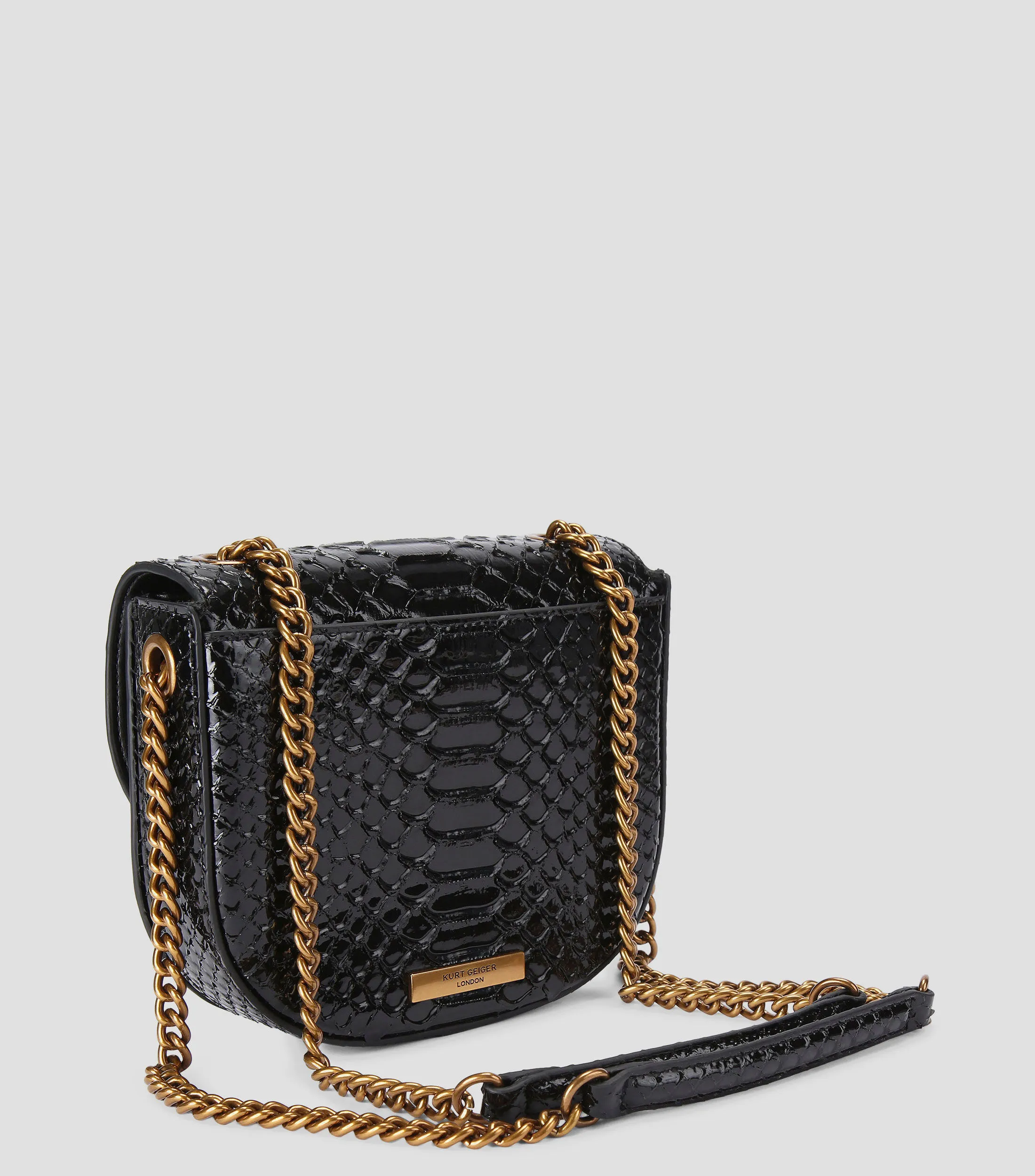 9355_Kurt Geiger Bolso Crossbody en Piel Saddle Chelsea Mujer
