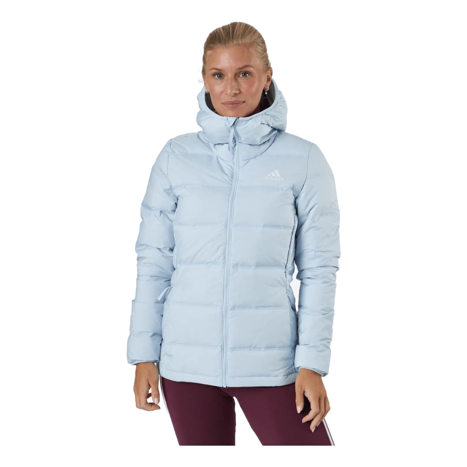 Adidas Women Helionic Down Hooded Jacket Halo Blue
