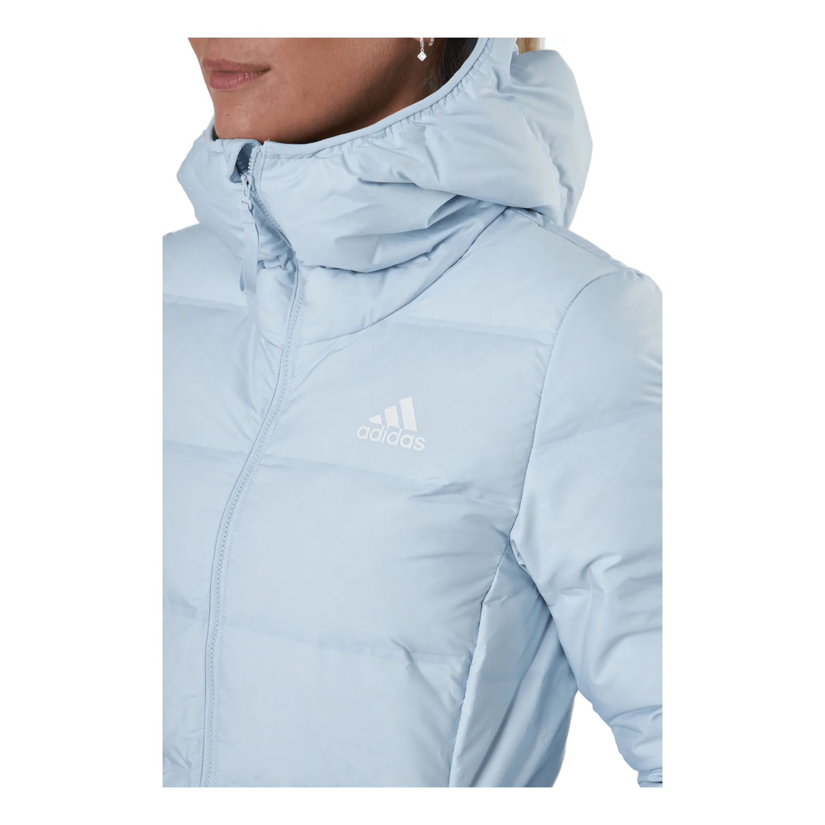Adidas Women Helionic Down Hooded Jacket Halo Blue