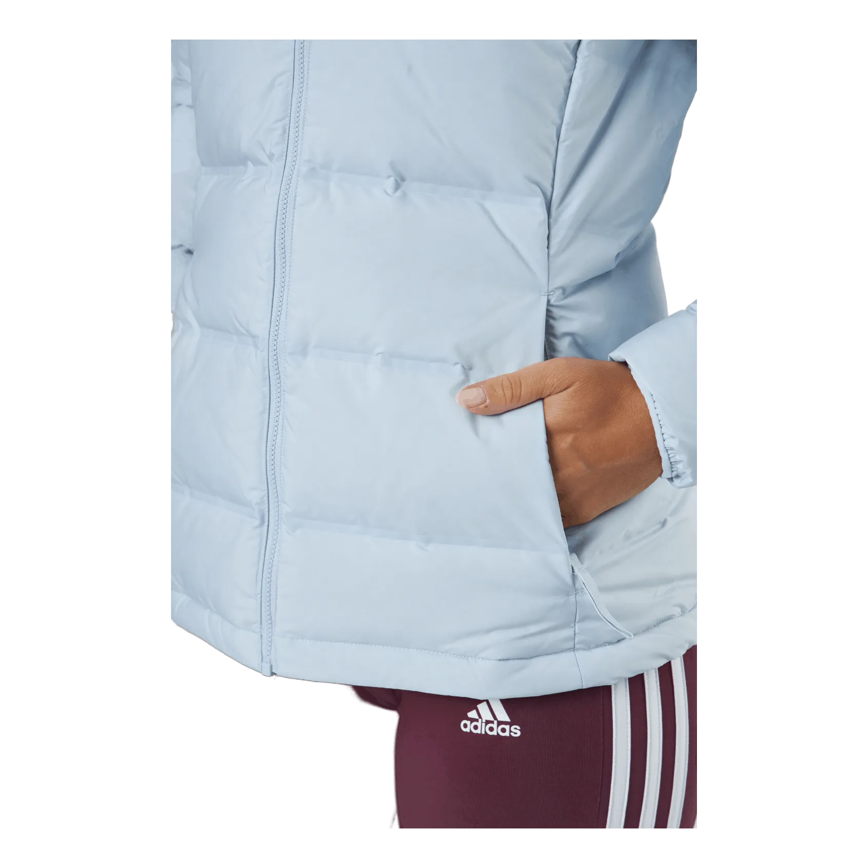 Adidas Women Helionic Down Hooded Jacket Halo Blue
