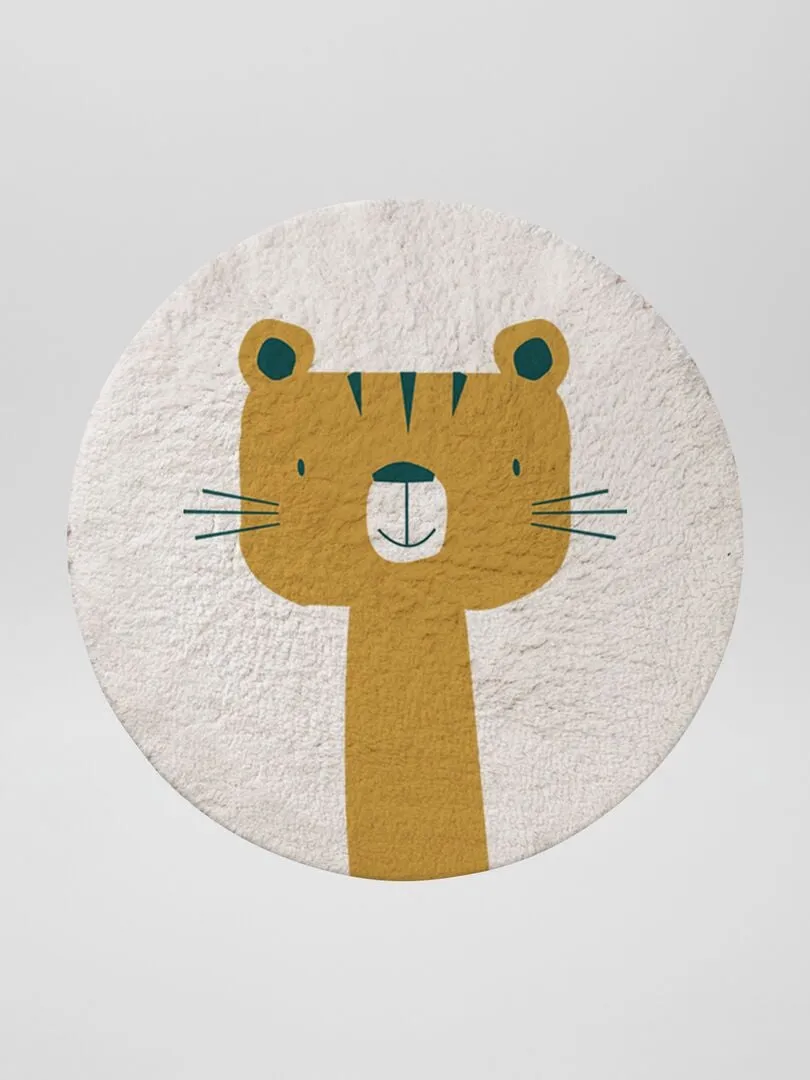 ALFOMBRA REDONDA ESTAMPADO 'TIGRE'  BEIGE