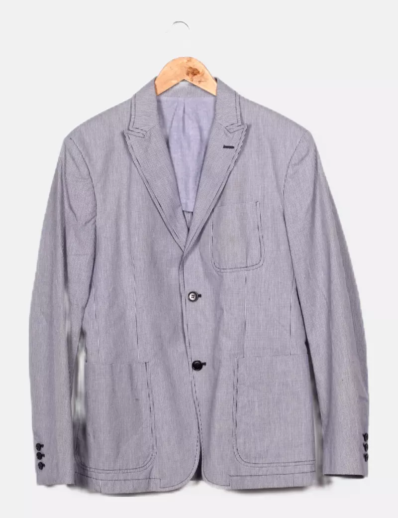 Benetton Blazer bicolor estampado cuadros