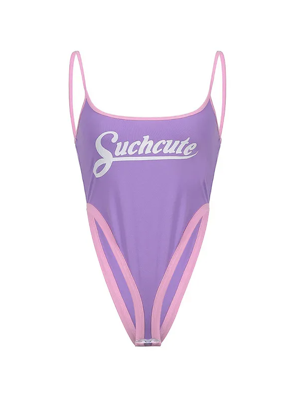 Body con estampado de letras en contraste