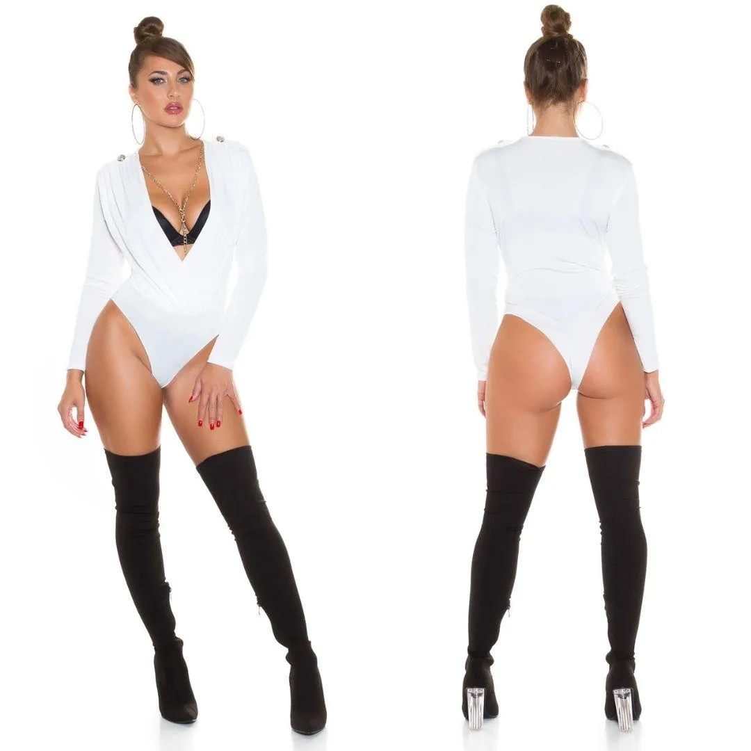 Body con Lurex blanco
