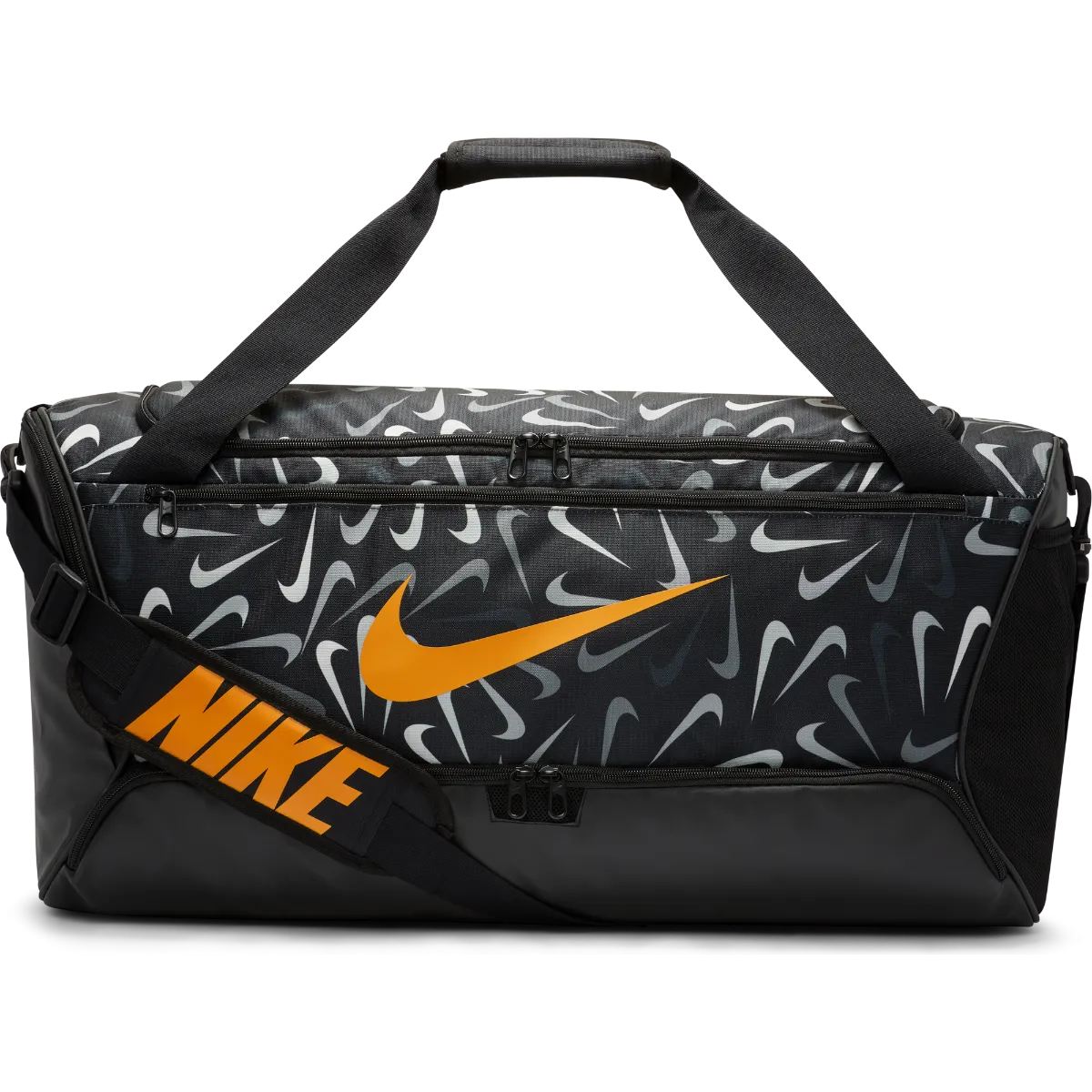 Bolso Entrenamiento Nike Brasilia 9.5 Negro/Blanco/Naranjo