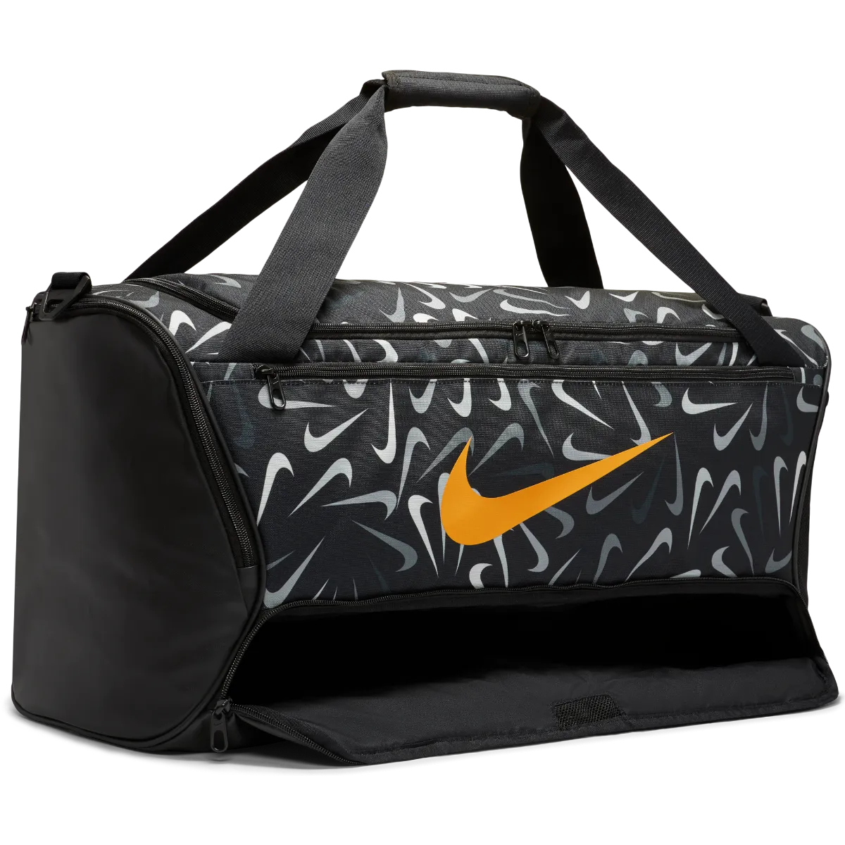 Bolso Entrenamiento Nike Brasilia 9.5 Negro/Blanco/Naranjo