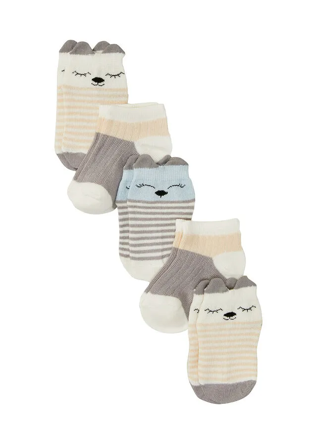 CALCETINES BLANCO LANAPLATABEIGE CON RAYAS