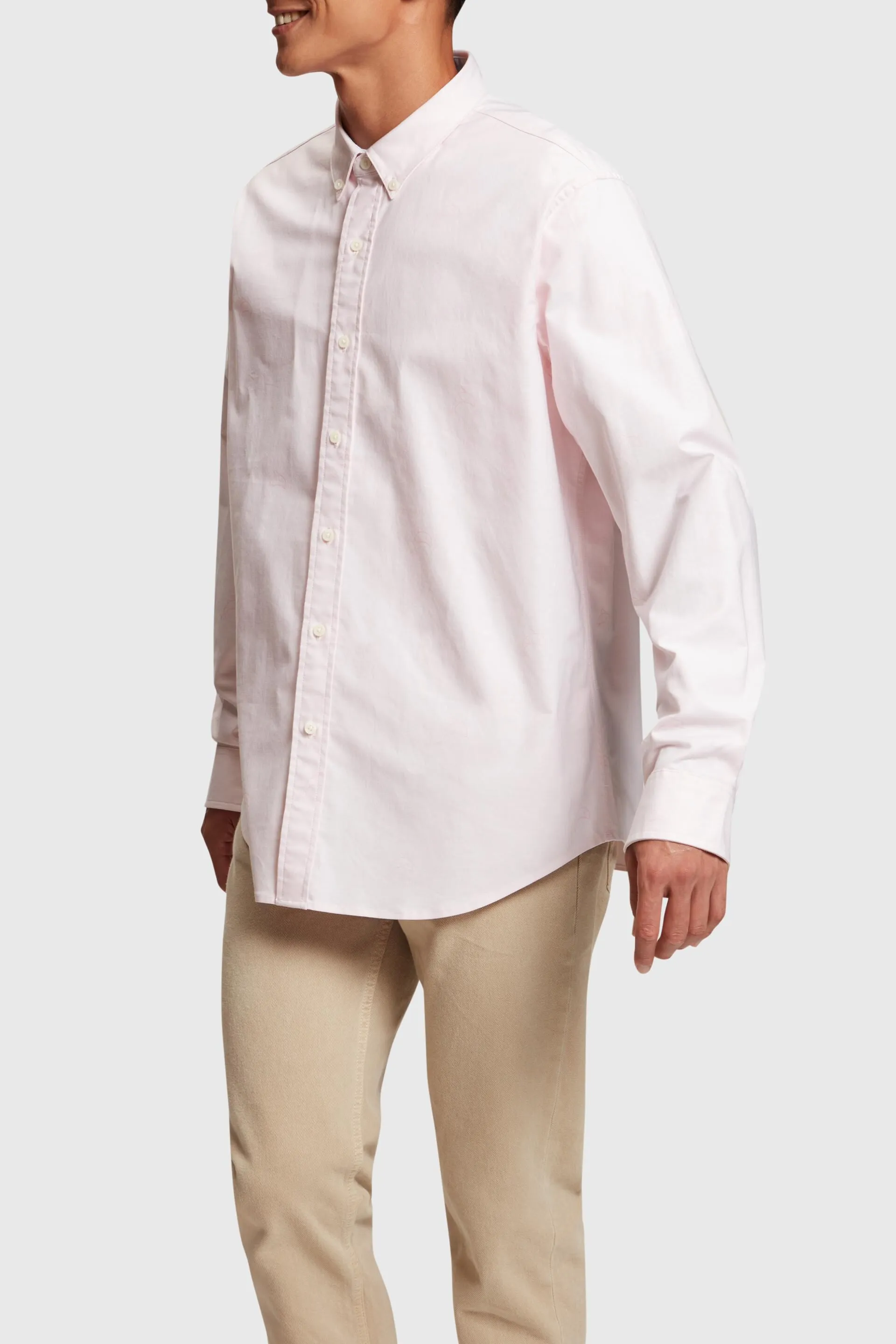 Camisa Oxford de corte holgado con estampado allover