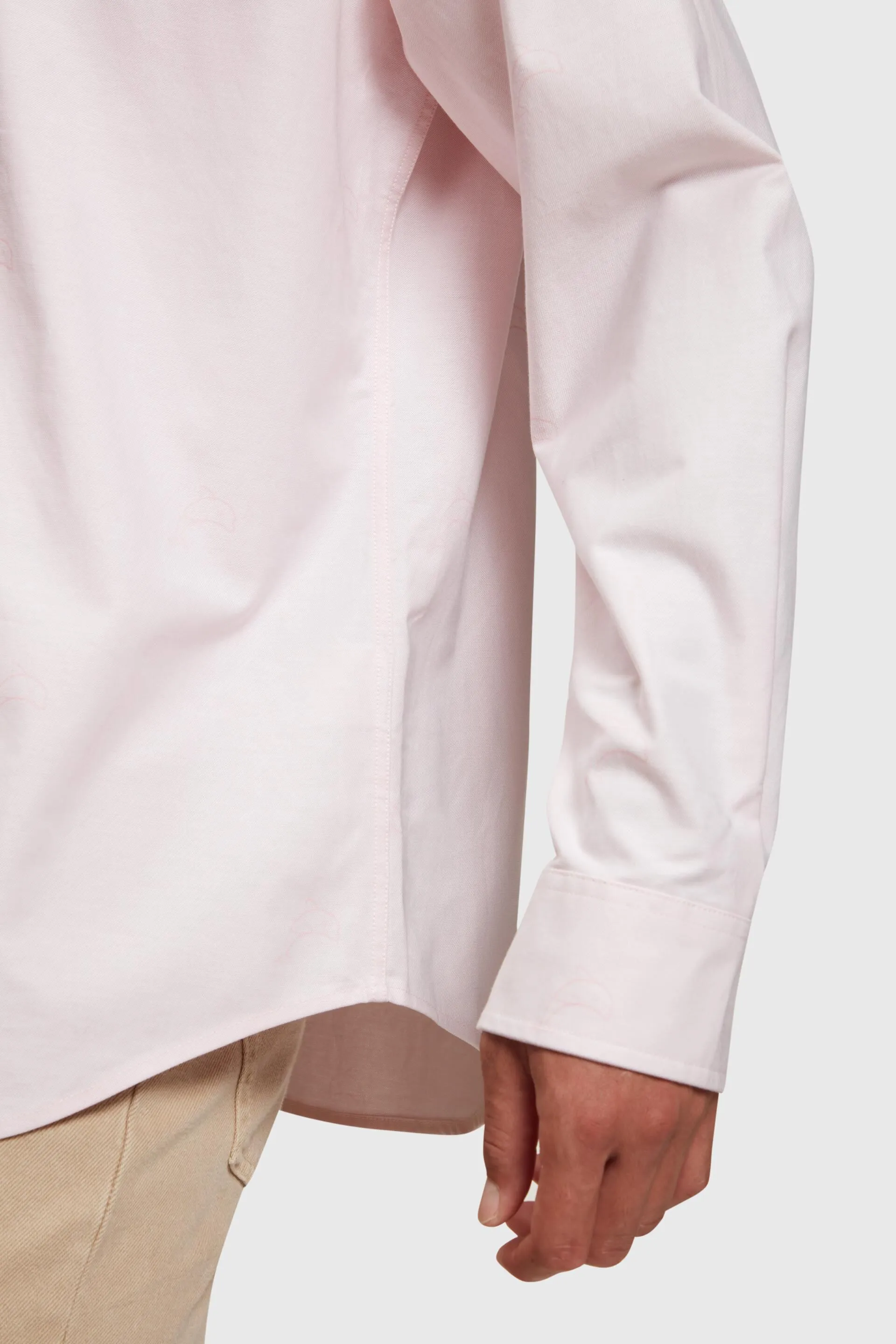 Camisa Oxford de corte holgado con estampado allover