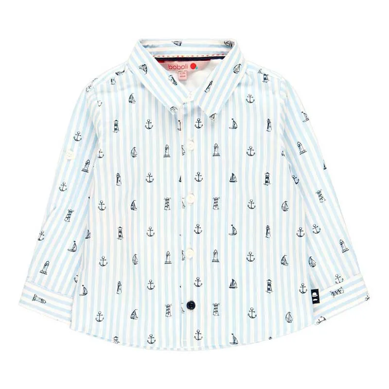 Camisa popelín de bebé niño estampado faros
