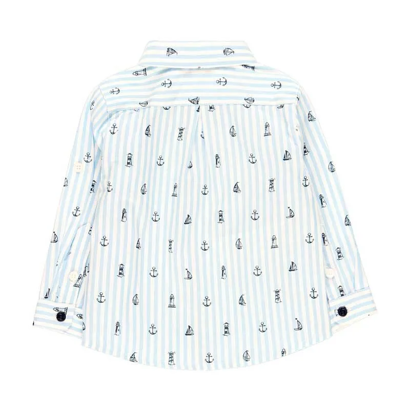 Camisa popelín de bebé niño estampado faros