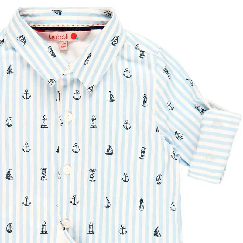Camisa popelín de bebé niño estampado faros