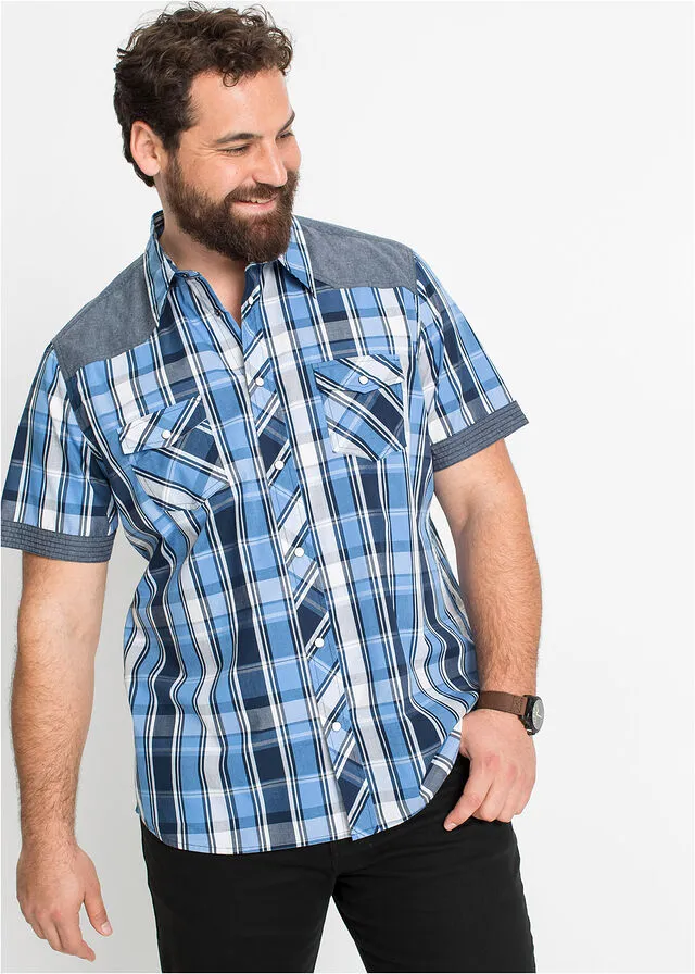 Camisa Western de cuadros Azul oscuro de cuadros
