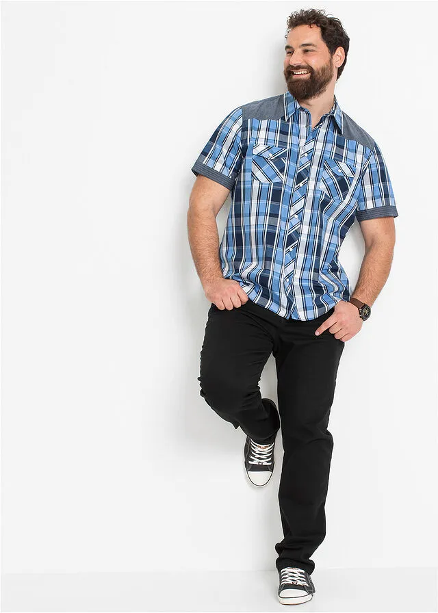 Camisa Western de cuadros Azul oscuro de cuadros