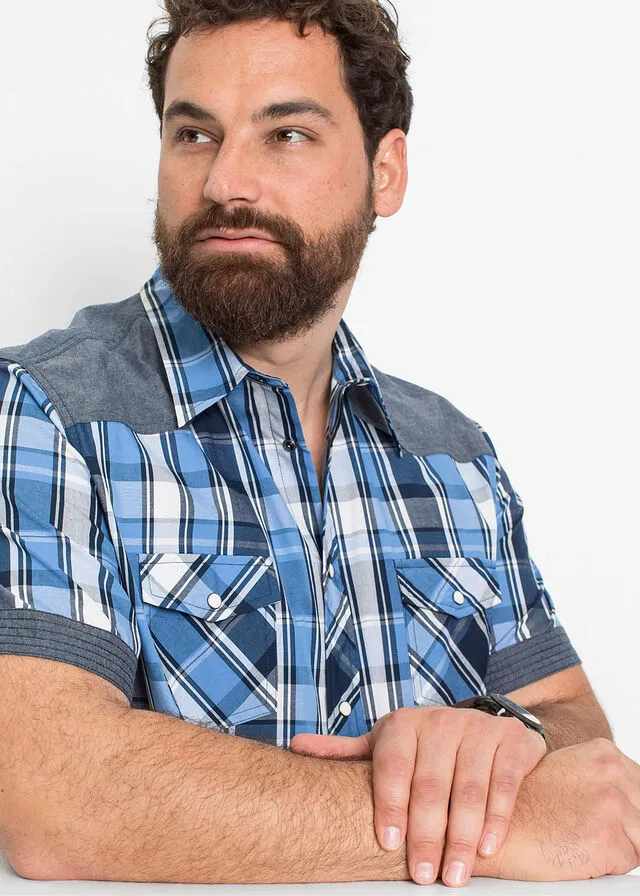 Camisa Western de cuadros Azul oscuro de cuadros