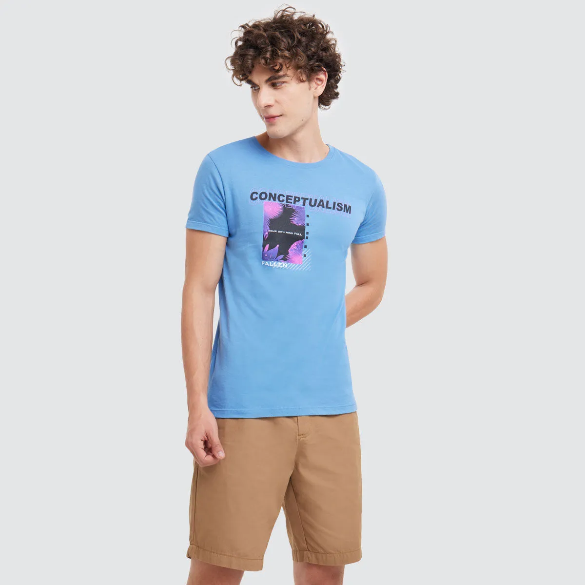Camiseta Cuello Redondo Con Estampado Para Hombre