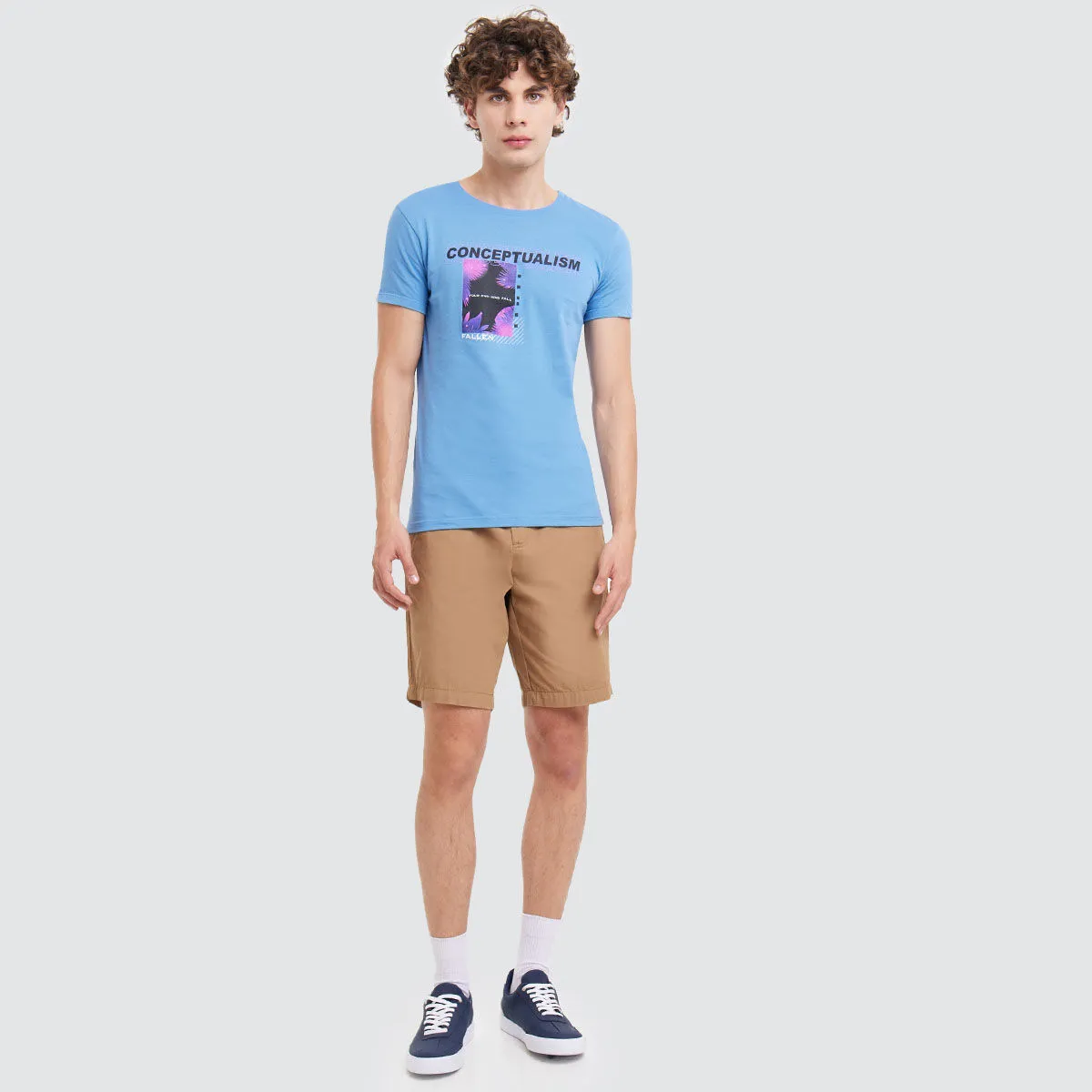 Camiseta Cuello Redondo Con Estampado Para Hombre