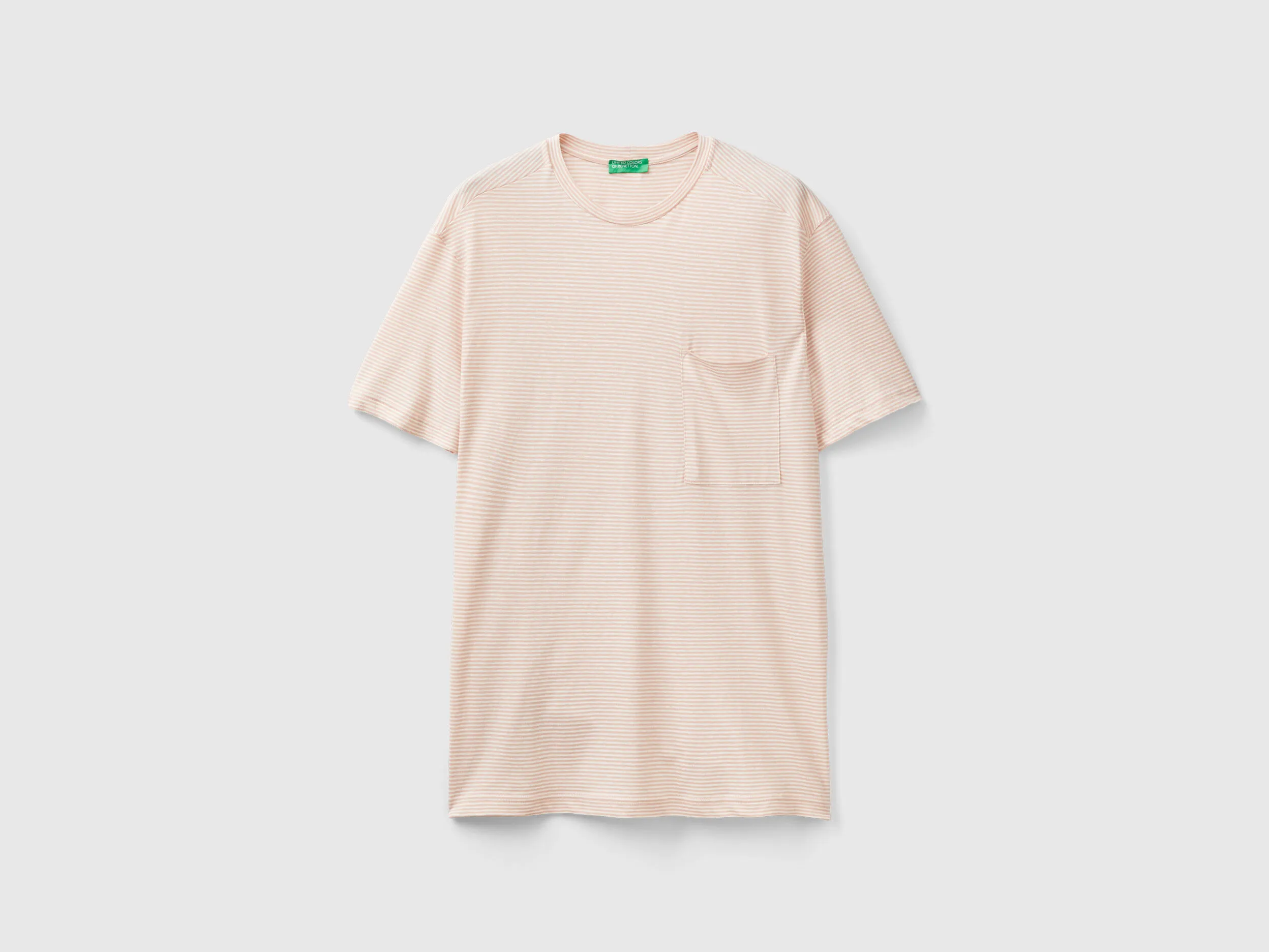 Camiseta de rayas de lino mixto