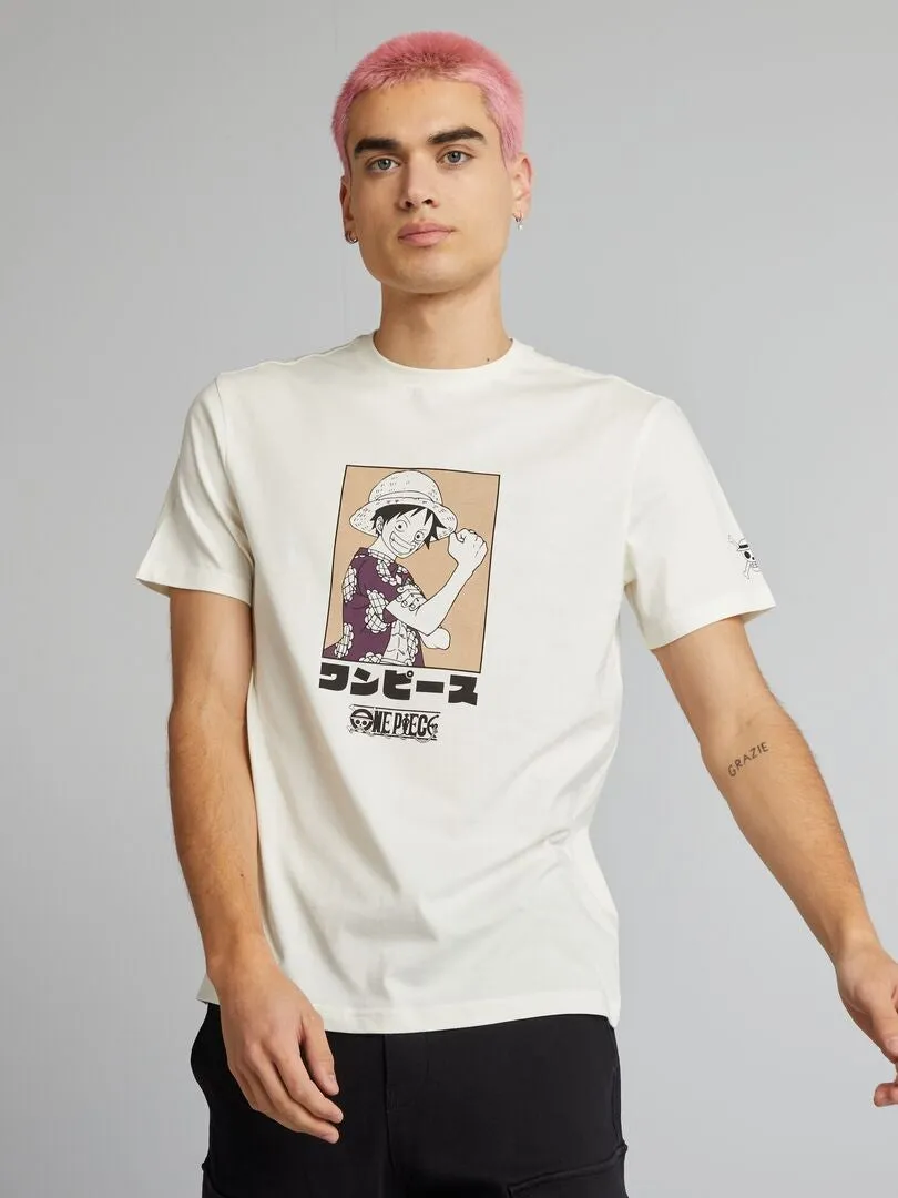 CAMISETA 'ONE PIECE'  BLANCO