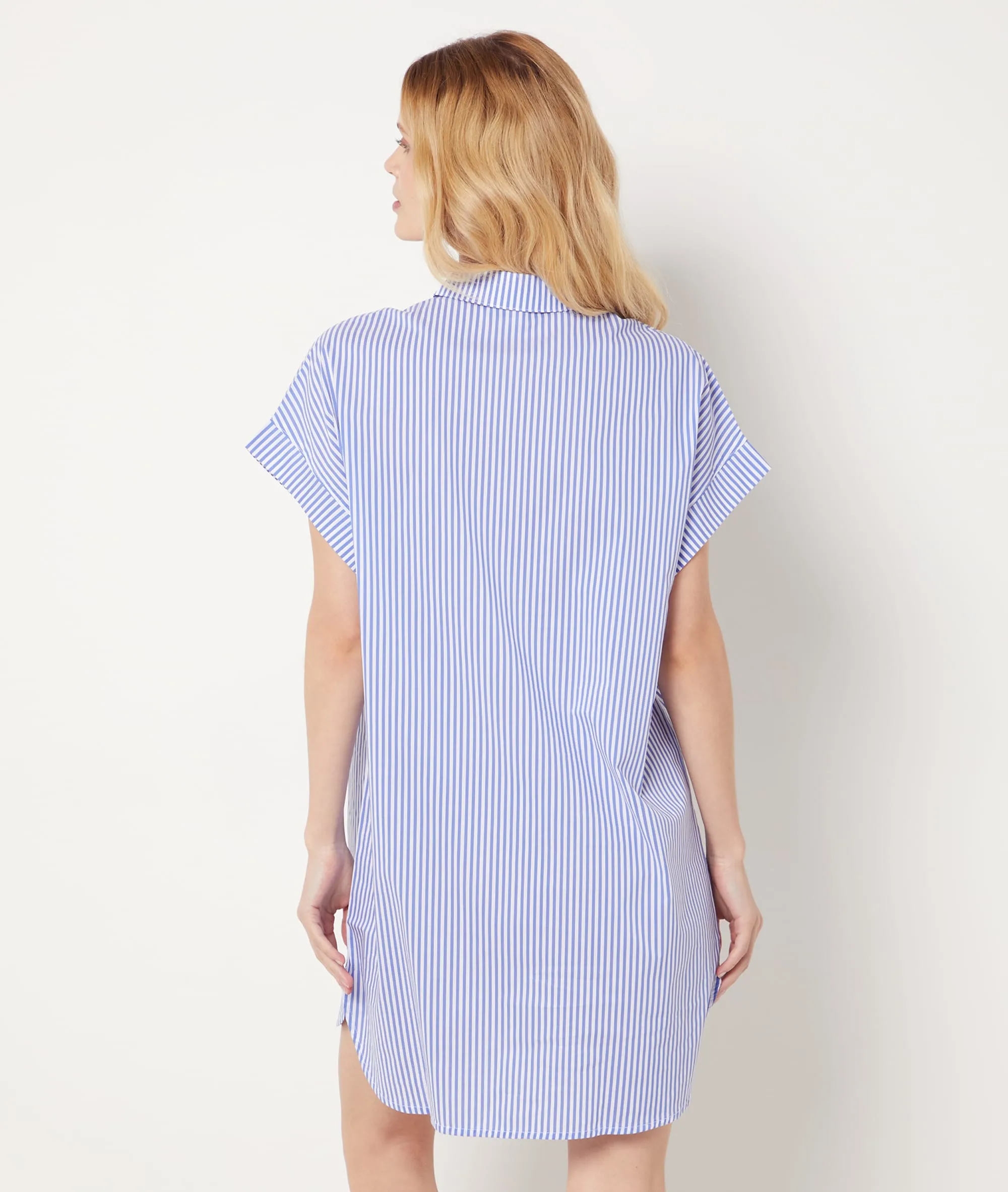 CAMISóN ALGODóN ESTAMPADO DE RAYAS CLEEO BLEU  ETAM