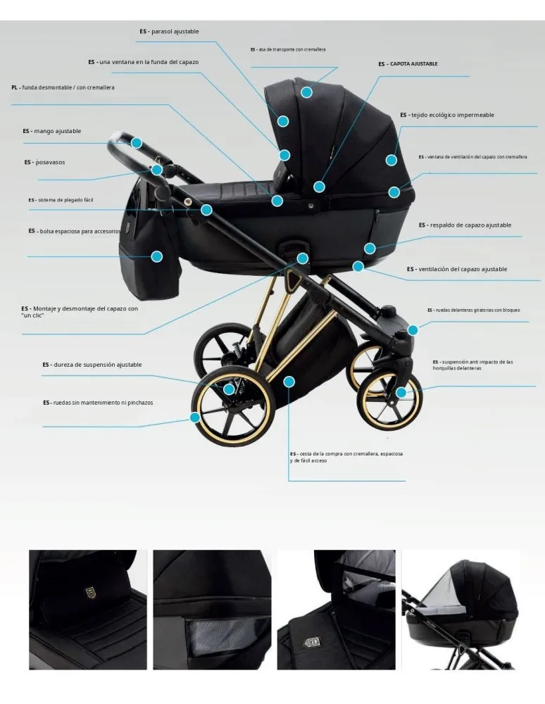 CARRO DUO BELISSA ECOPIEL GRIS