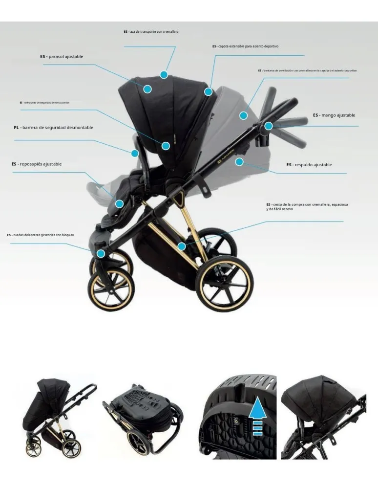 CARRO DUO BELISSA ECOPIEL GRIS