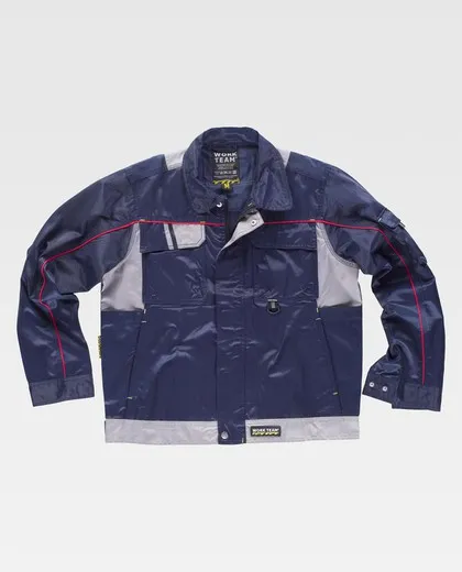 Cazadora linea 9 combinada con cierre cremallera Marino / Gris