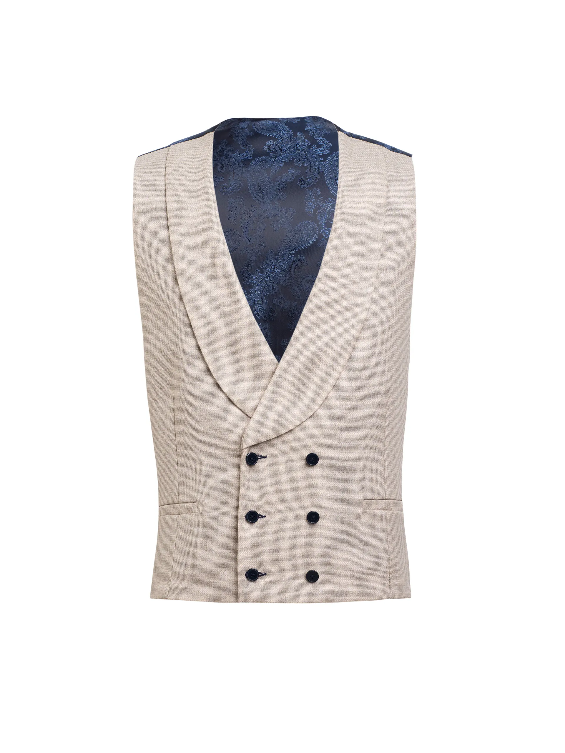 CHALECO CRUZADO BEIGE LANA ORGÁNICA