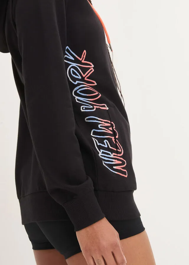 Chaqueta de chándal con capucha Negro estampado