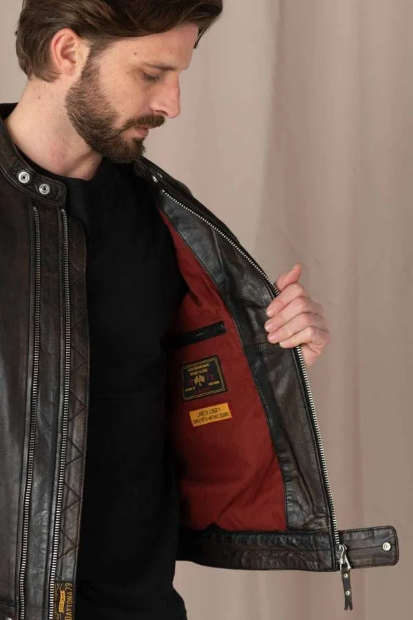 Chaqueta Hombre Daytona Seney Kanwal Veg Black / Cognac
