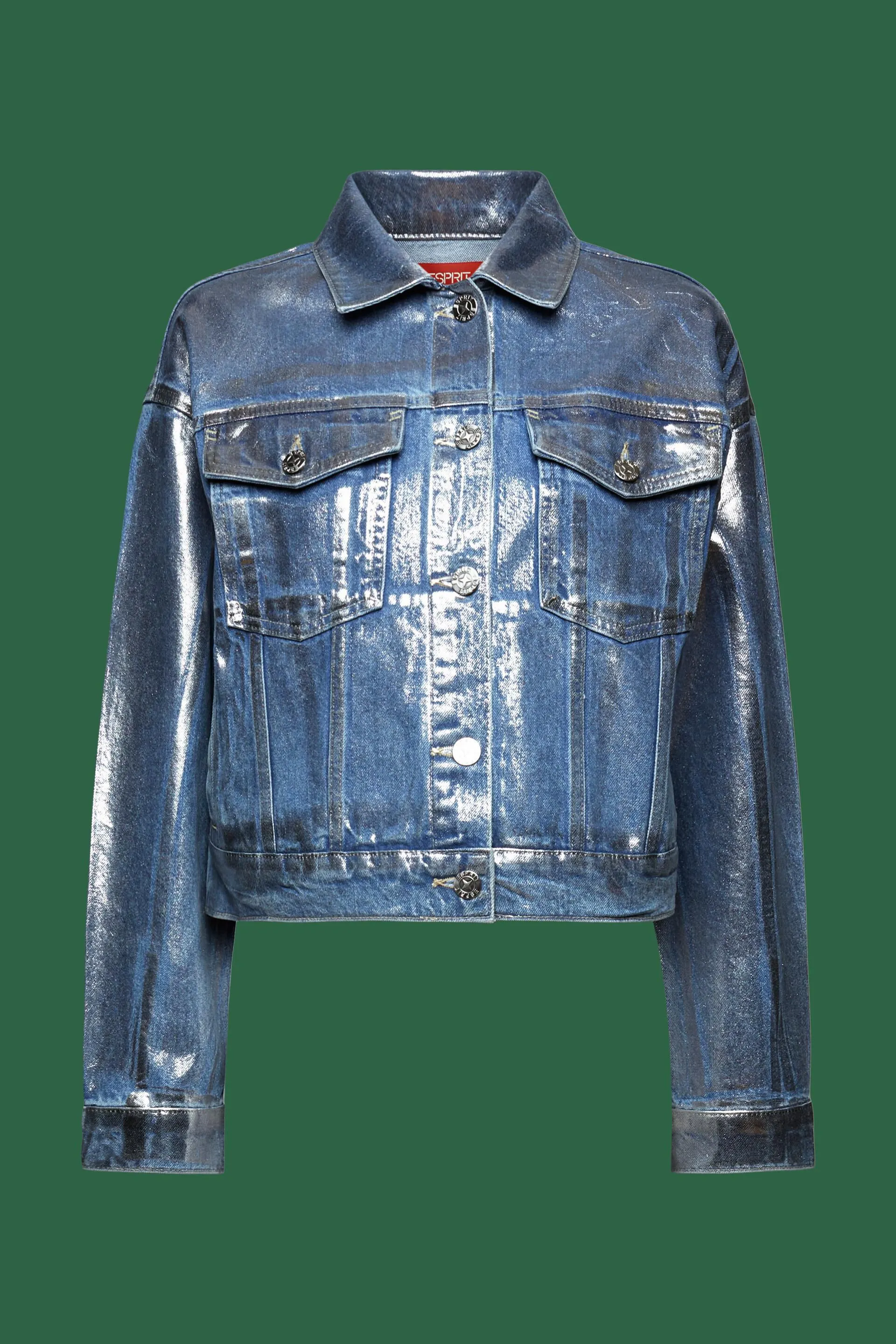 Chaqueta vaquera con acabado metalizado