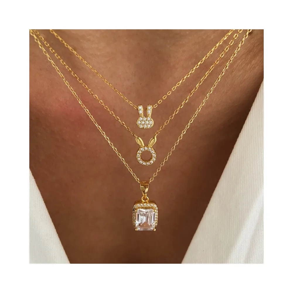 Collar Bunny Circle Circonitas Oro