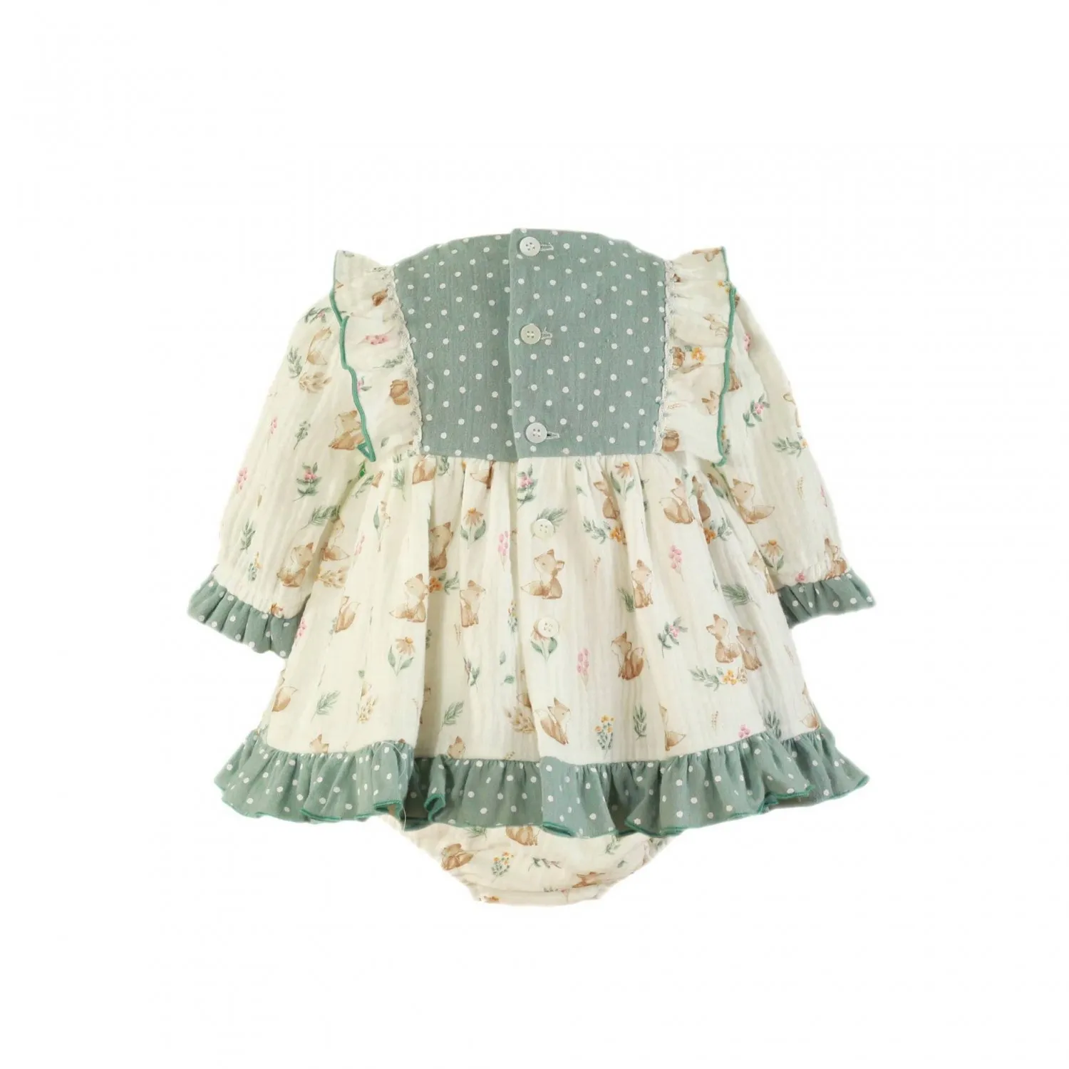 Conjunto bebé niña de muselina estampado Zorritos
