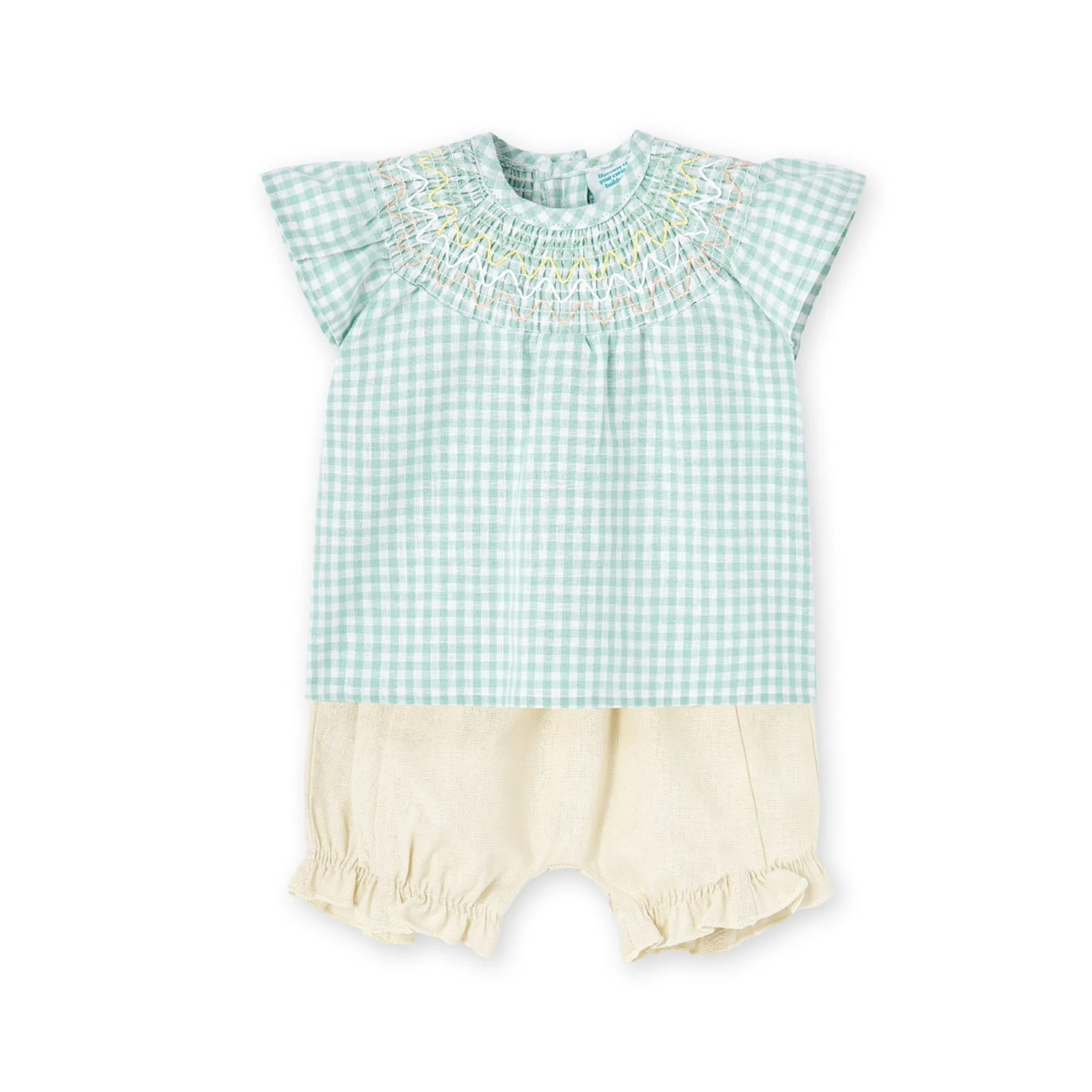 Conjunto Para Bebé Estampado Cuadros Niña BOBOLI