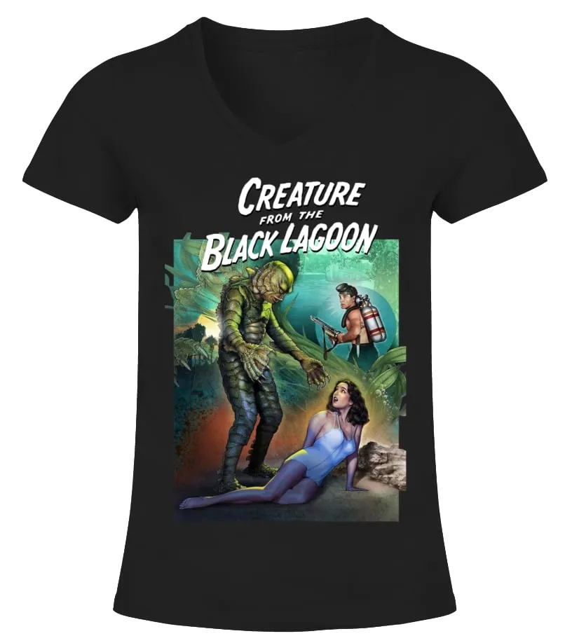 Creature From The Black Lagoon BK (16) Camiseta cuello pico Mujer