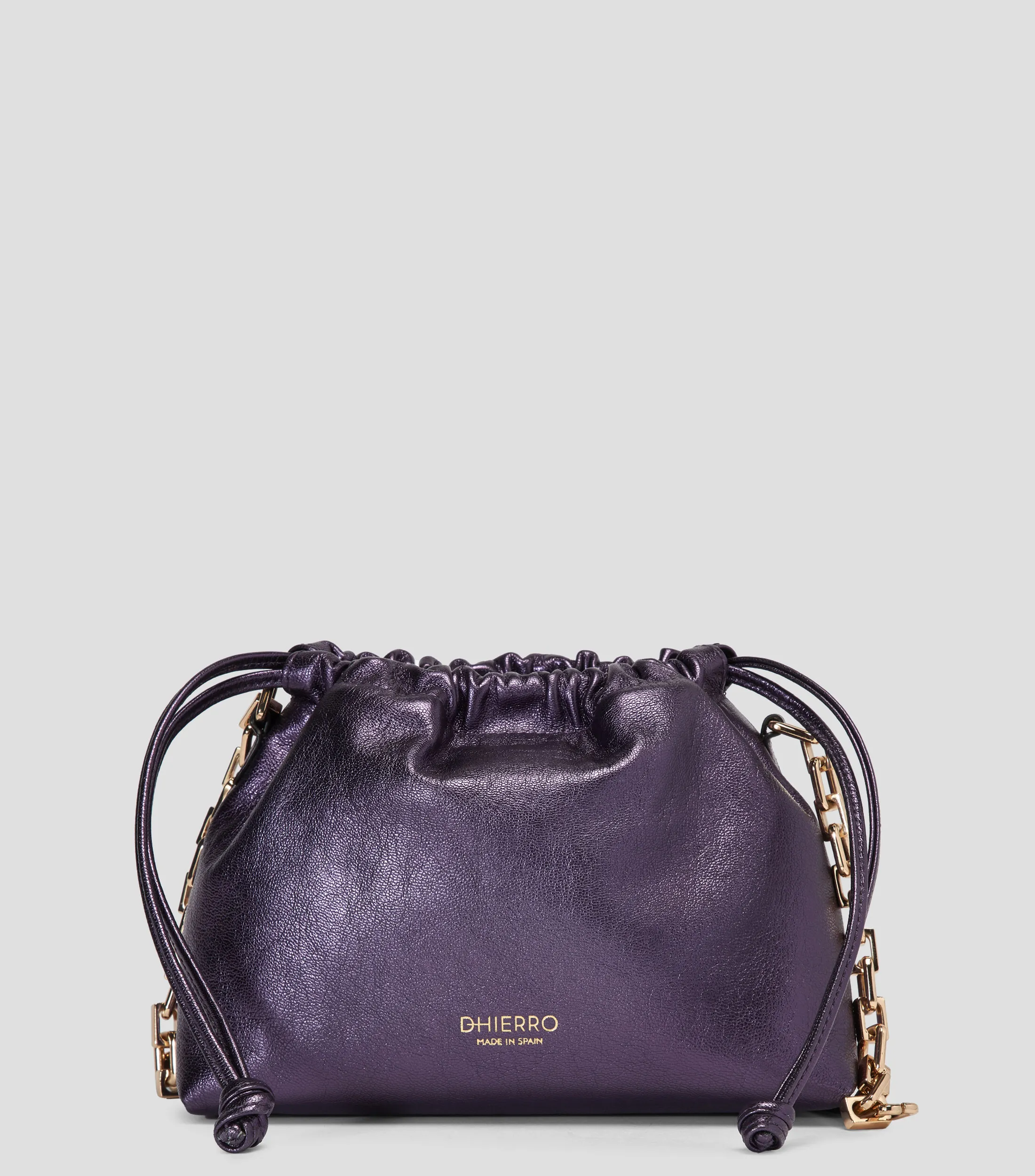 DHierro Bolso crossbody en piel morado Platón Mujer