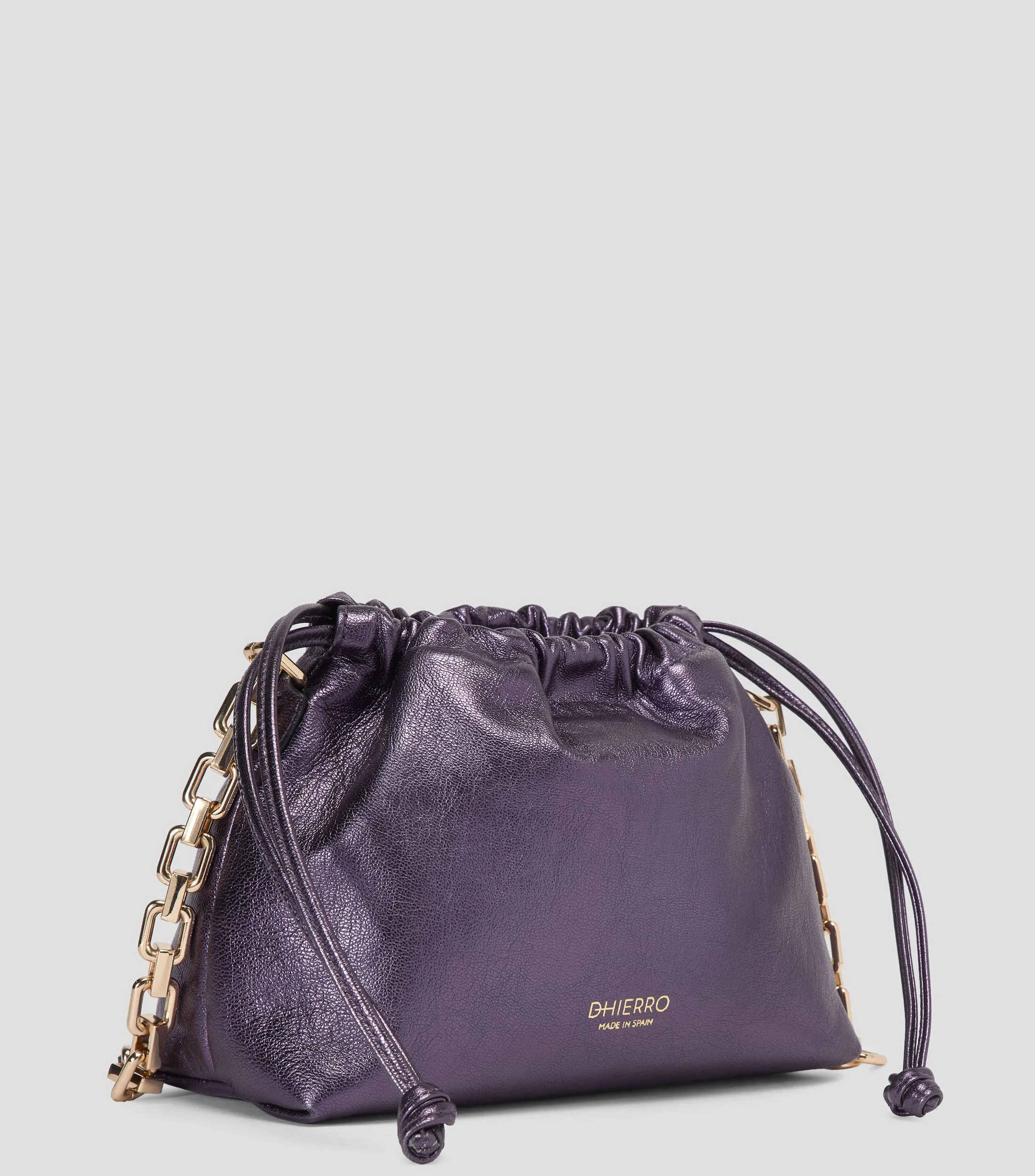 DHierro Bolso crossbody en piel morado Platón Mujer