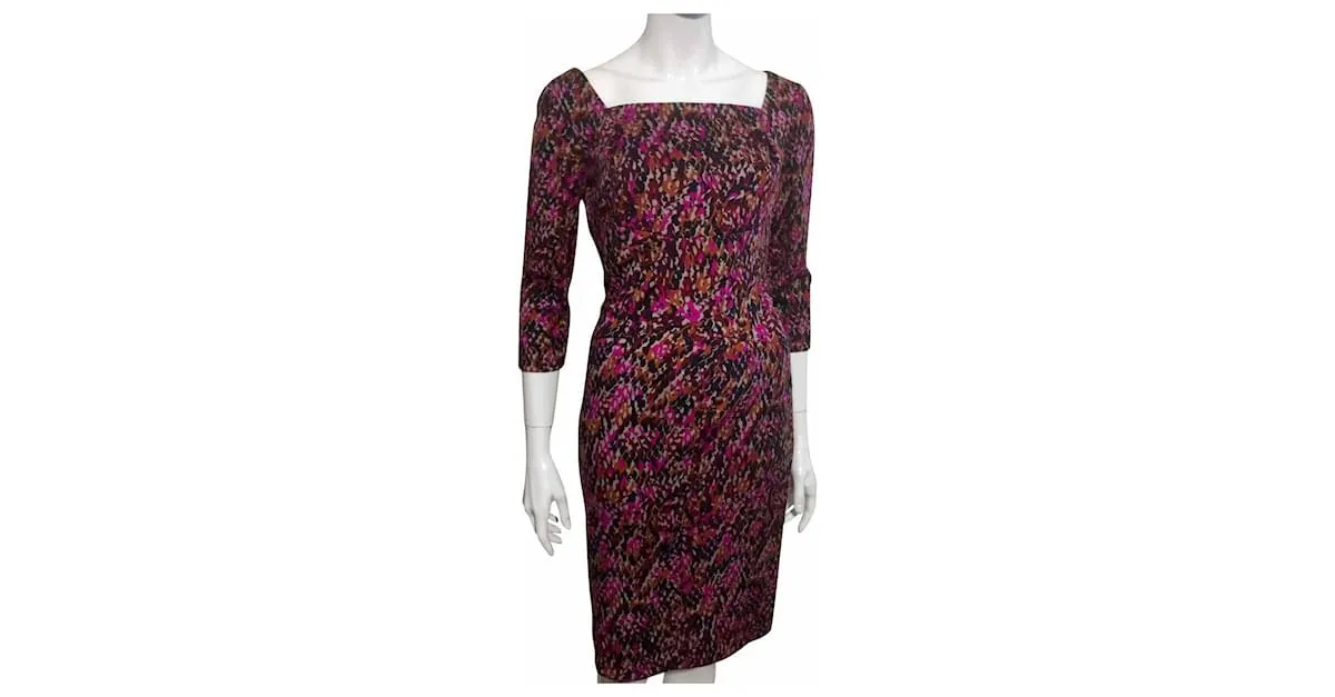 Diane Von Furstenberg Vestido de lana multicolor DvF Elie 