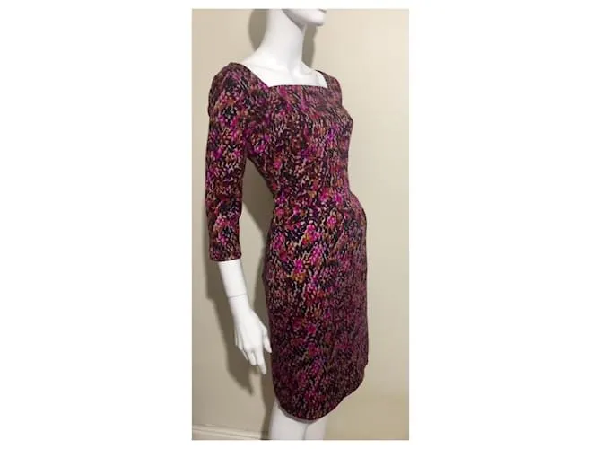 Diane Von Furstenberg Vestido de lana multicolor DvF Elie 