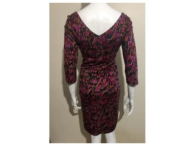 Diane Von Furstenberg Vestido de lana multicolor DvF Elie 