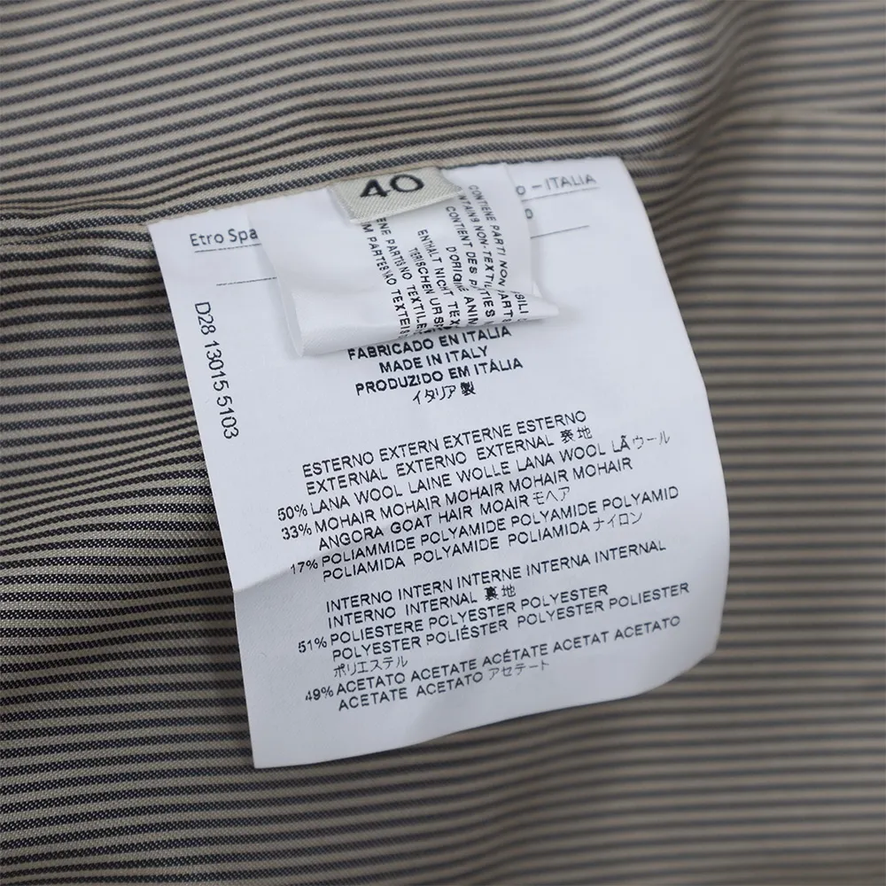 Etro Abrigo Multicolor Lana T 36