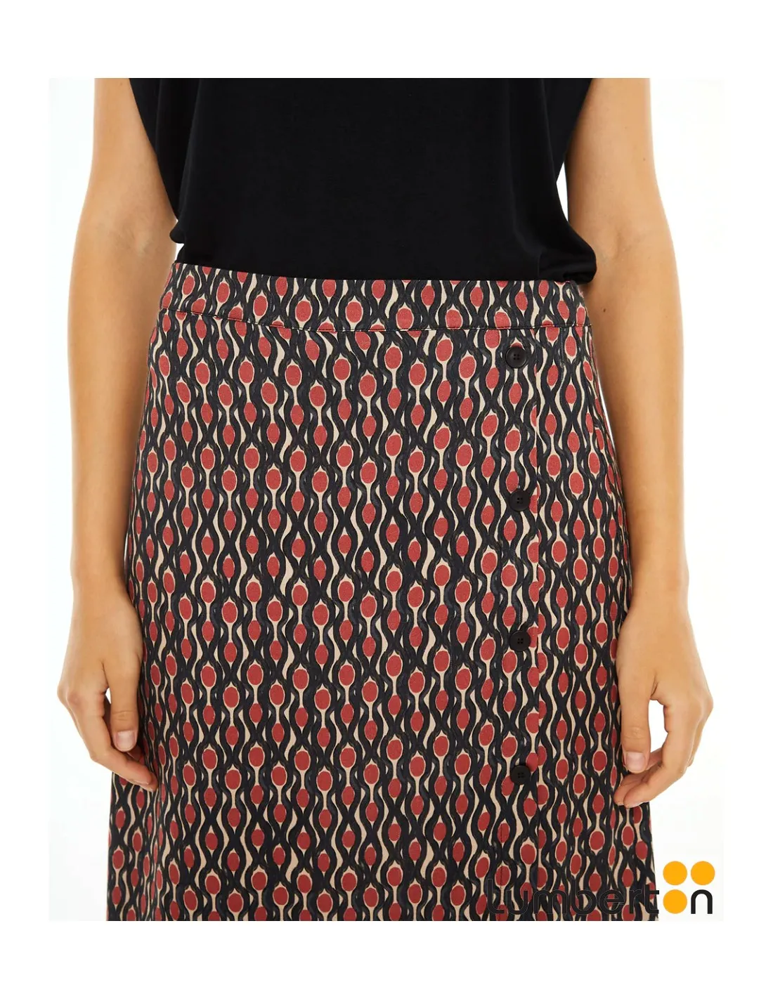 Falda Estampada Botones 806