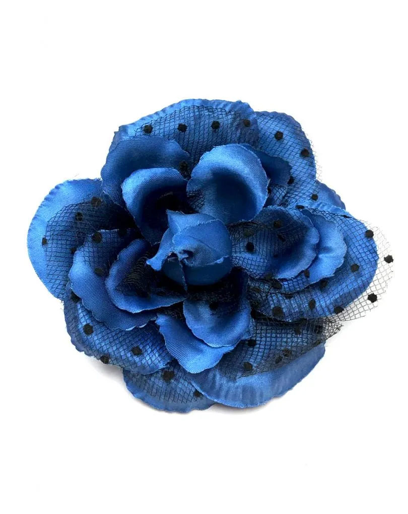 FLORES DE TELAS AZULONAS PARA TRAJES DE FIESTA O NOCHE