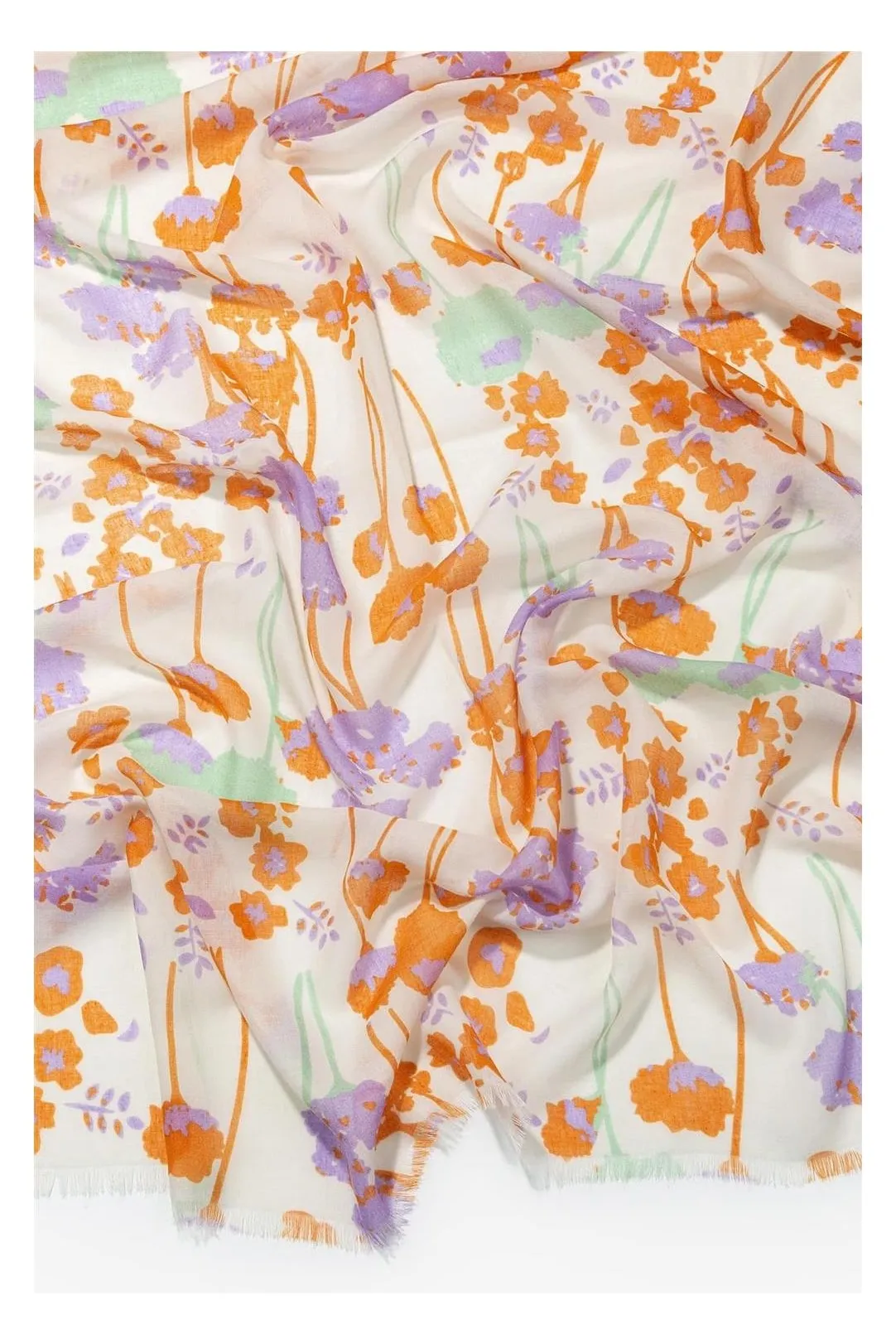 FULAR ESTAMPADO FLORAL MEL VERDE