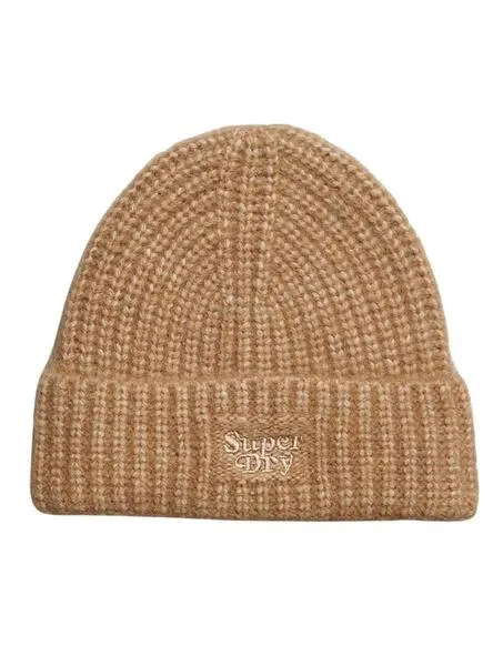 Gorro Superdry Rib Knit Tostado Hombre y Muje