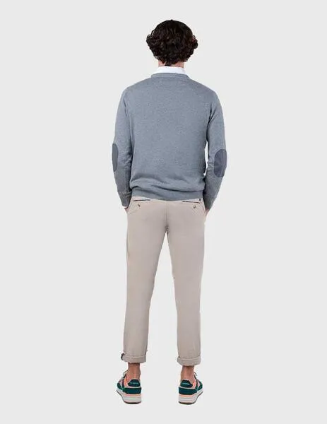 Jersey El Ganso Cuello Pico gris para hombre