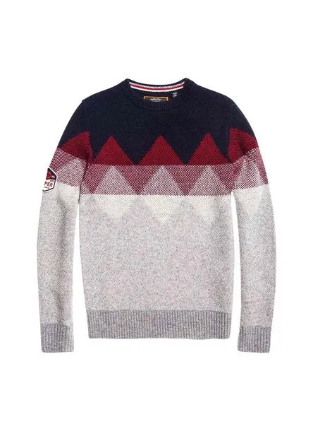 Jersey Superdry Fairisle Crew Marino