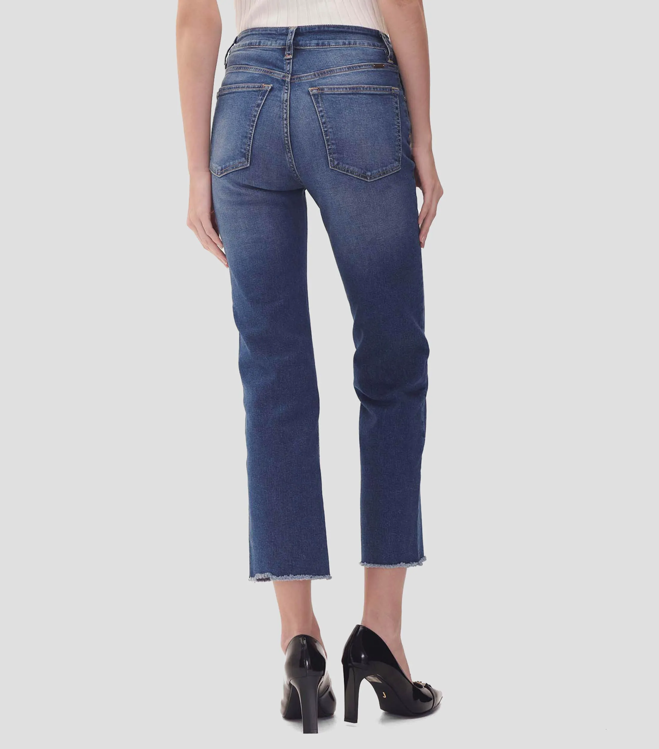 Julio Jeans Recto Tiro Medio Deshilado Mujer