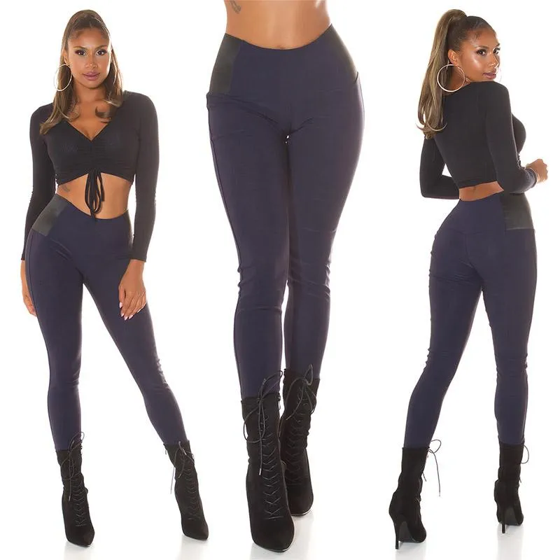 Leggings básicos cintura alta azul