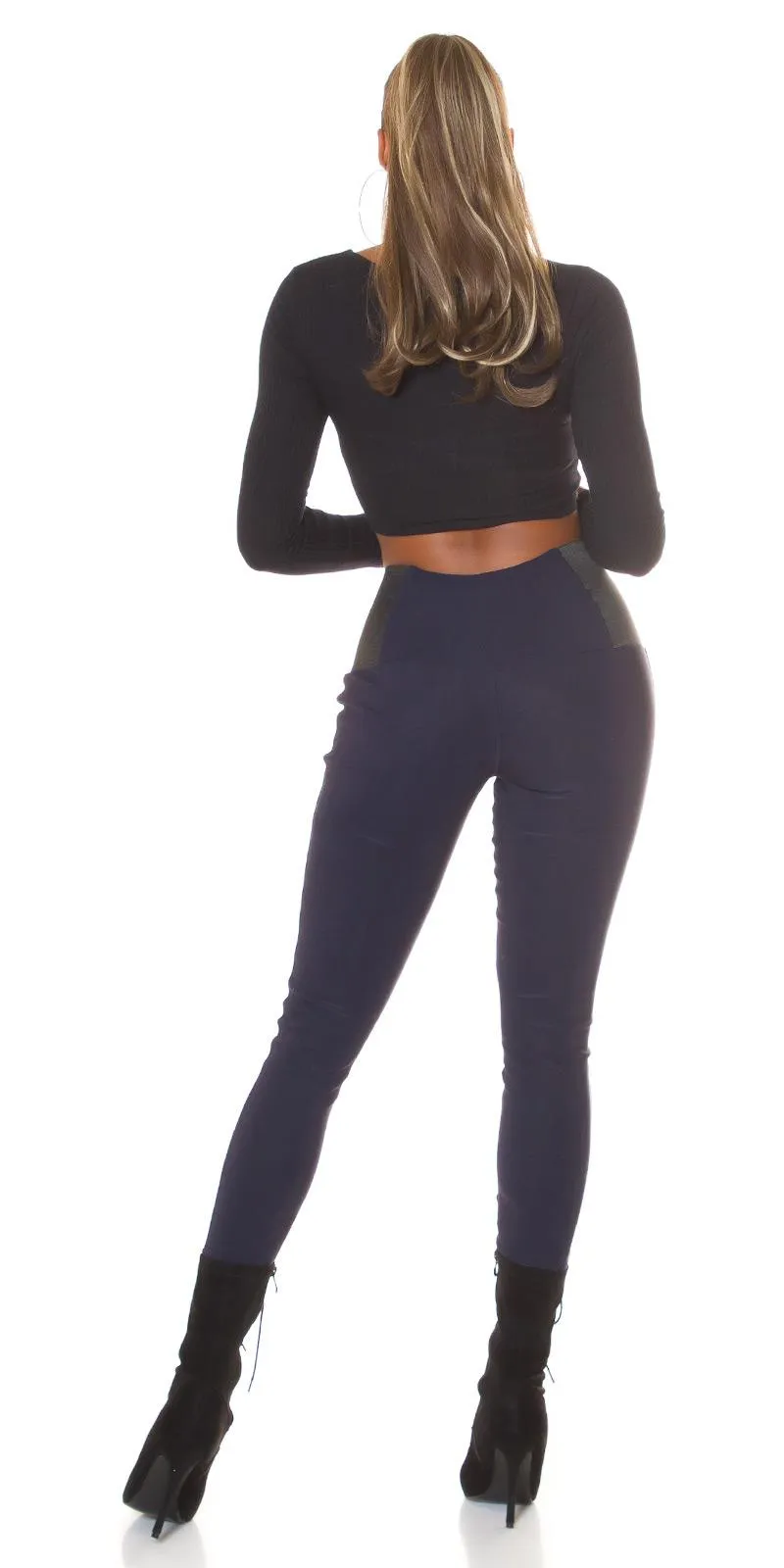 Leggings básicos cintura alta azul